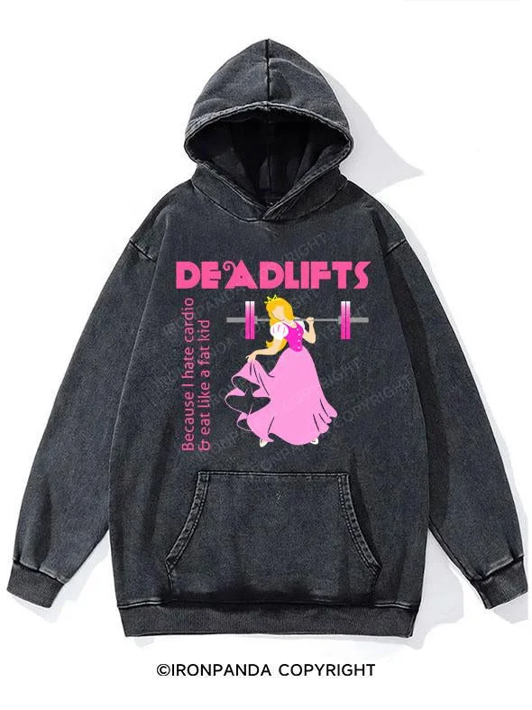 Striped Hoodie-I'd rather deadlift WASHED GYM HOODIE