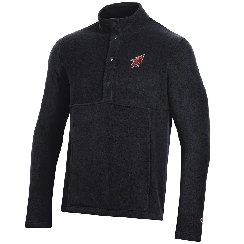 Tennis Jacket-Champion Men's Arrowhead Design Explorer Polar Fleece Jacket - Black