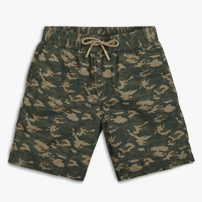 Athletic Shorts-Boys Regular Fit Printed Mid Rise Shorts