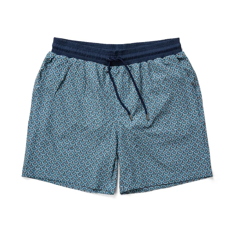 Surfing Shorts-Blue Retro Swim Shorts