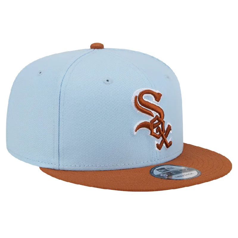 Dragon Hat-New Era Chicago White Sox 2-Tone Color Pack 9FIFTY Snapback Hat -Light Blue/Rust