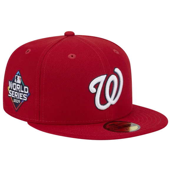 Embroidered Hat-New Era Washington Nationals World Series 2019 59Fifty Fitted Hat-Red