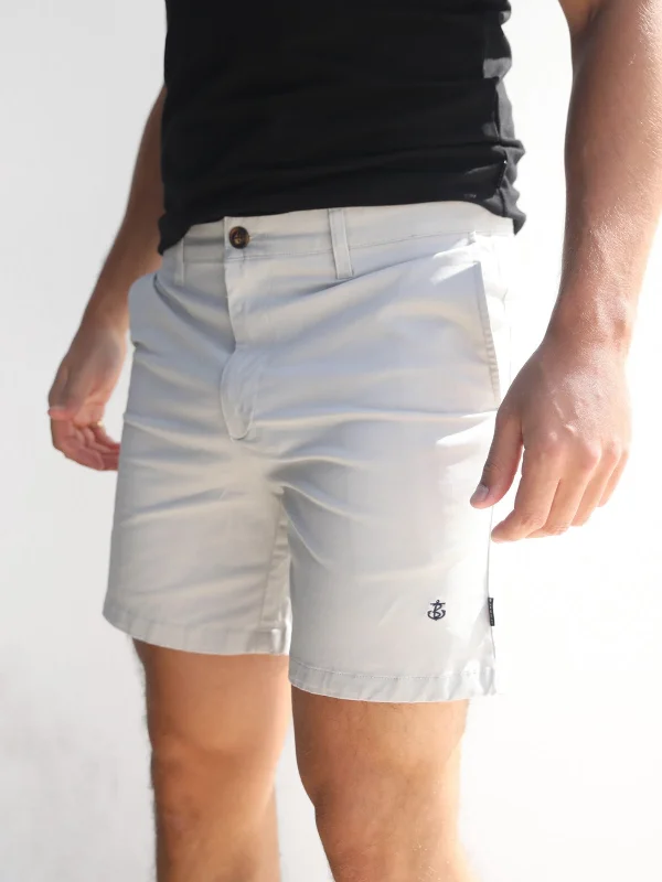 Unique Shorts-Stretch Chino Shorts - Light Grey