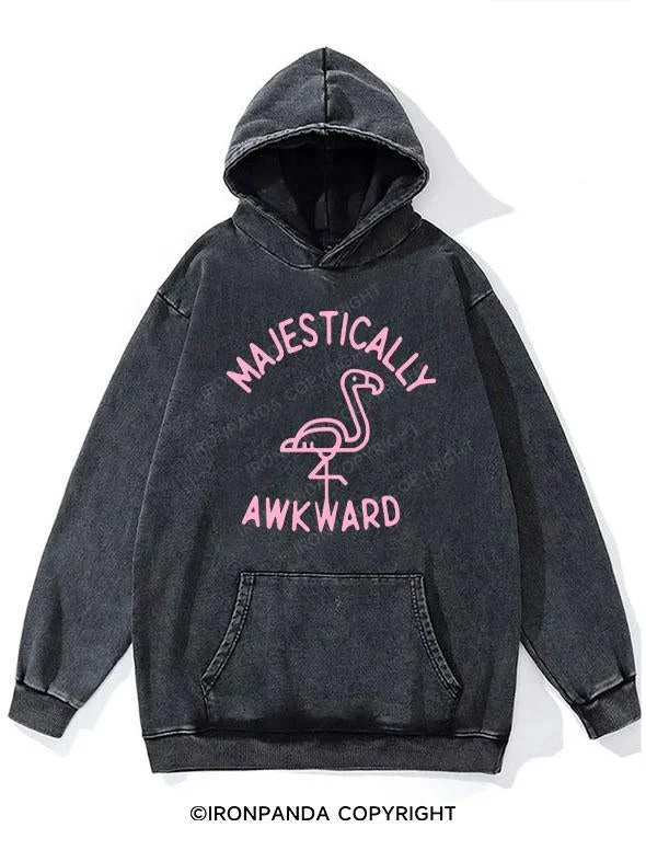 Warm Hoodie-MAJESTICALLY AWKWARD WASHED GYM HOODIE