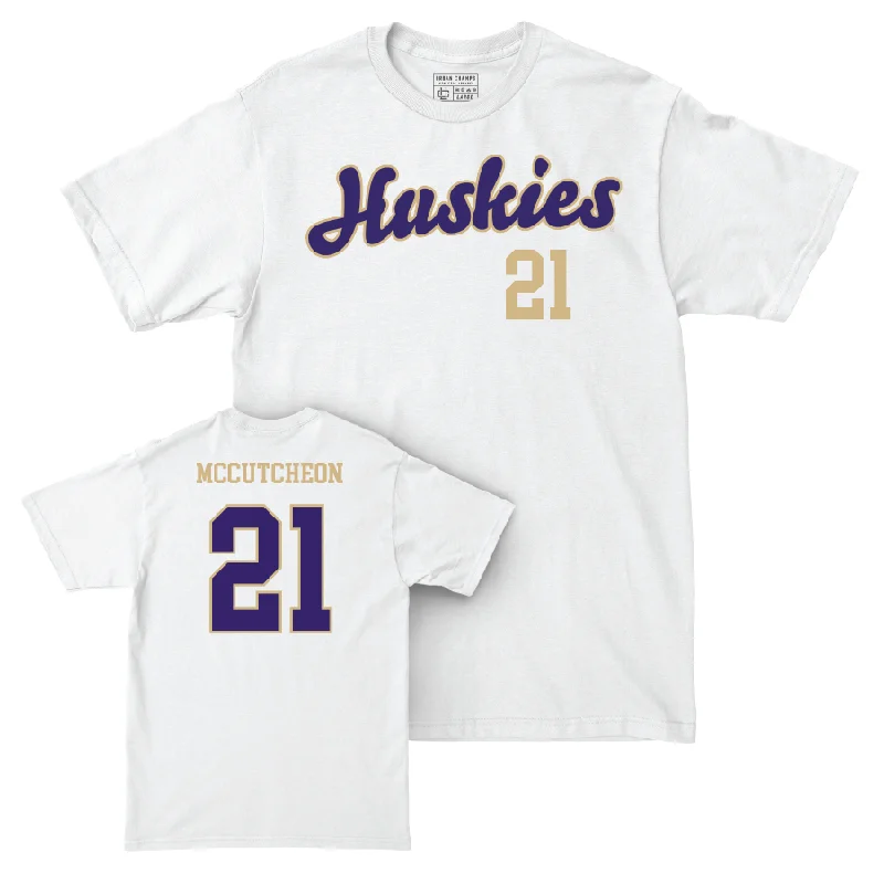 Oversized T-Shirt-Football White Script Comfort Colors Tee   - Dyson McCutcheon