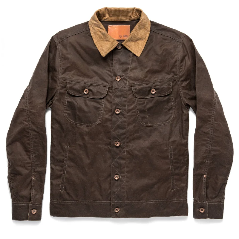 Snowboard Jacket-The Long Haul Jacket in Tobacco Waxed Canvas