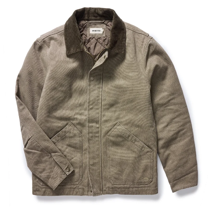 Baseball Jacket-The Workhorse Jacket in Stone Chipped Canvas