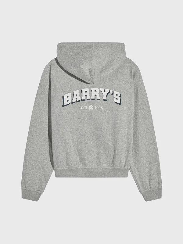 Hip Hop Hoodie-BARRY'S HEATHER GREY ZIP FLEECE HOODIE