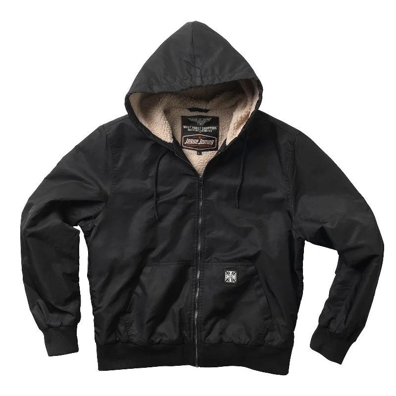 Hooded Jacket-WCC BFU NYLON SHERPA JACKET - BLACK