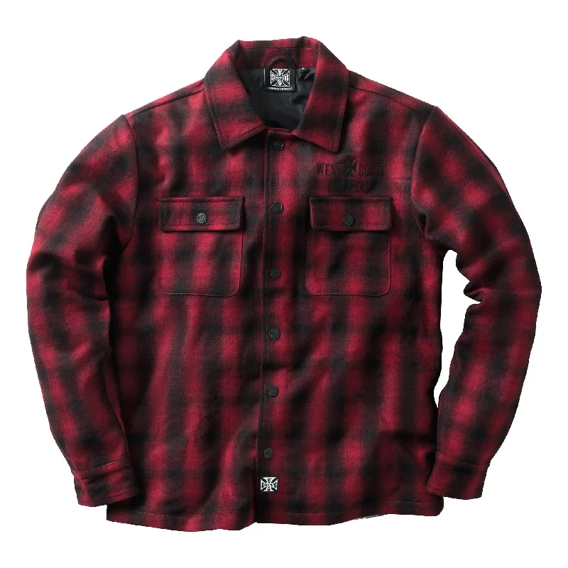 Rock Jacket-WCC WOOL LINED PLAID JACKET - RED/BLACK