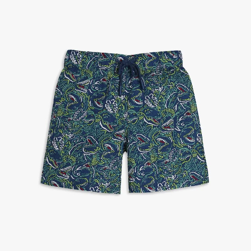 Low Waist Shorts-Boys Regular Fit Printed Mid Rise Shorts