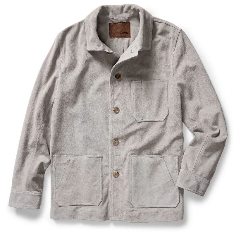 Drawstring Jacket-The Ojai Jacket in Oyster Suede