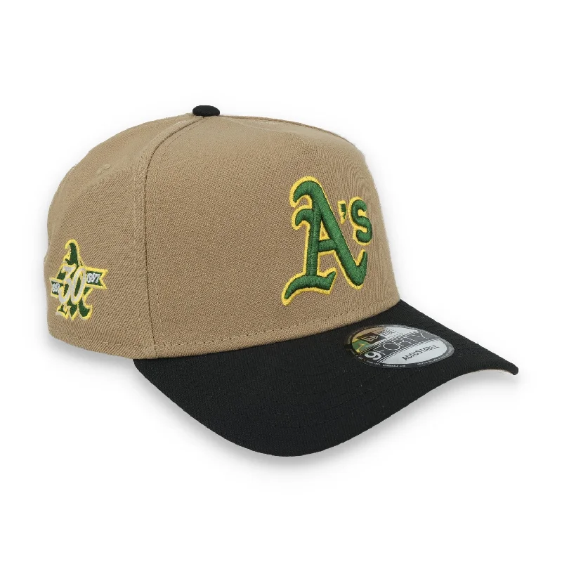 Flame Hat-New Era Oakland Athletics 30th Anniversary Side Patch A Frame 9FORTY Adjustable Hat-Khaki