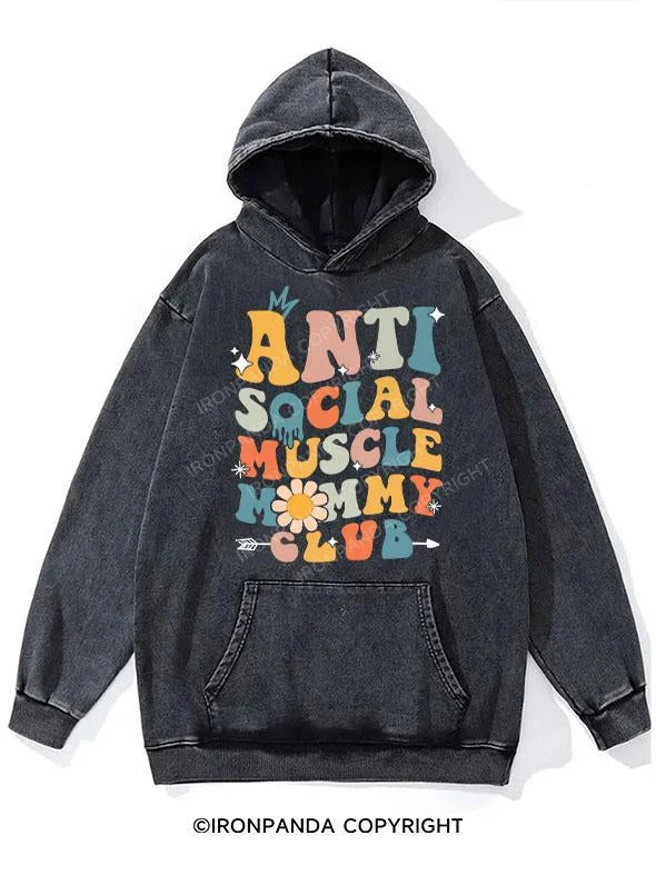 Two-Tone Hoodie-Anti Social Muscle Mommy WASHED GYM HOODIE