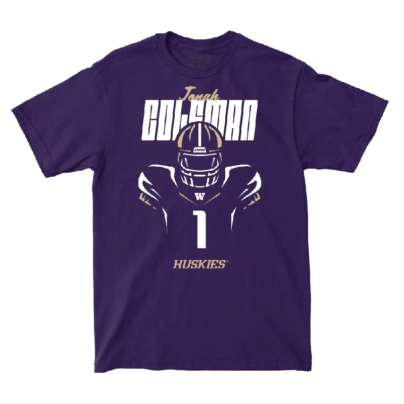 Meme T-Shirt-Football Silhouette Purple Tee    - Jonah Coleman