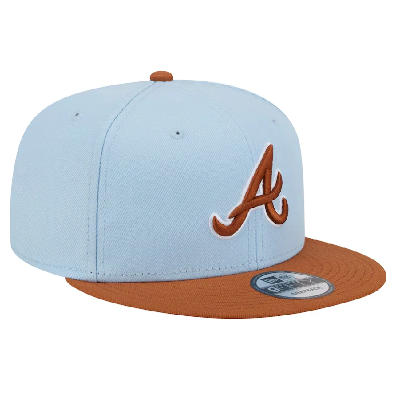 Wolf Hat-New Era Atlanta Braves 2-Tone Color Pack 9FIFTY Snapback Hat -Light Blue/Rust