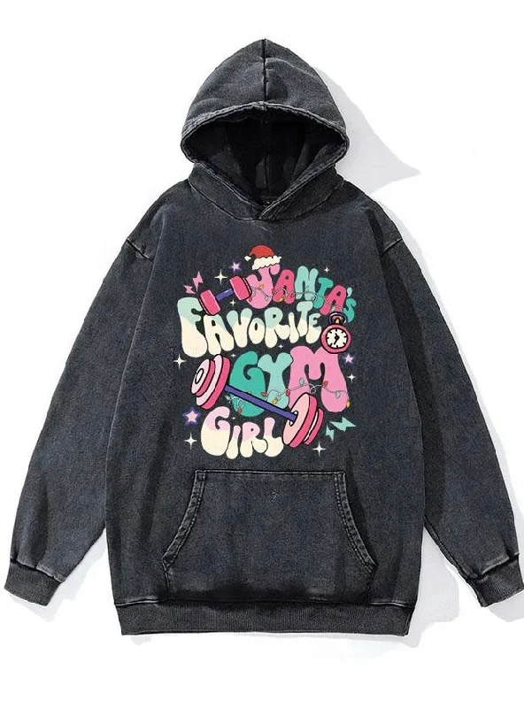 DIY Hoodie-Santa Favorite Gym Girl WASHED GYM HOODIE