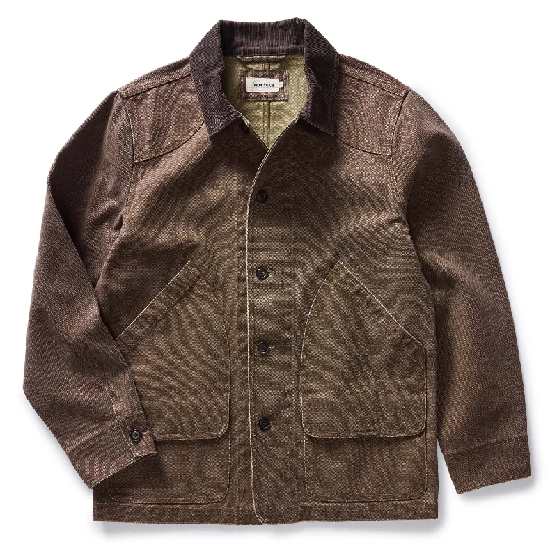 Bomber Jacket-The Upland Jacket in Aged Penny Chipped Canvas