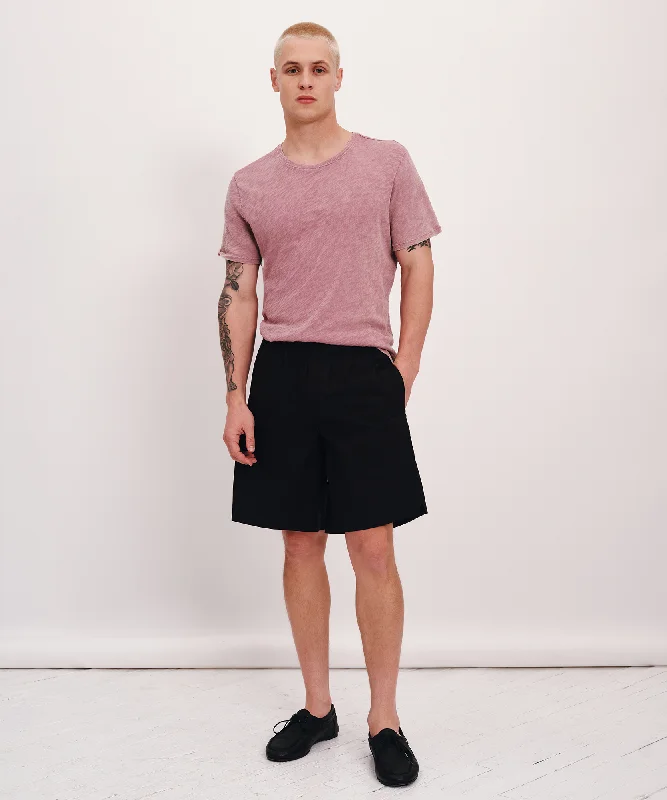 Beach Shorts-Superfine Twill Boxer Shorts - Black