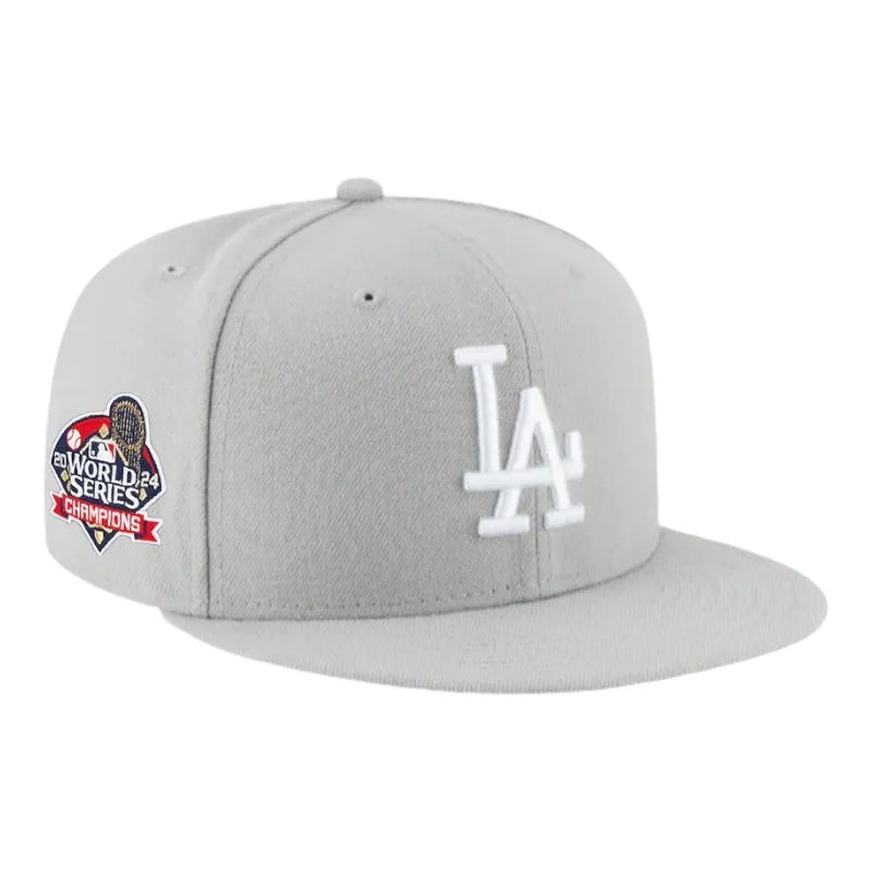 Custom Hat-New Era Los Angeles Dodgers 2024 World Series Champions 59FIFTY Fitted Hat-Gray