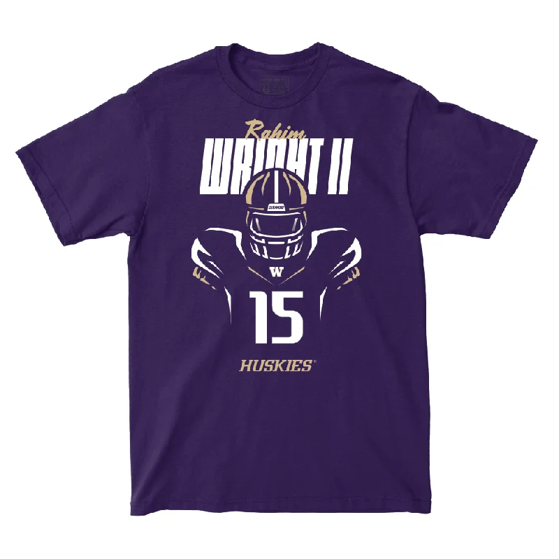 Custom T-Shirt-Football Silhouette Purple Tee    - Rahim Wright II