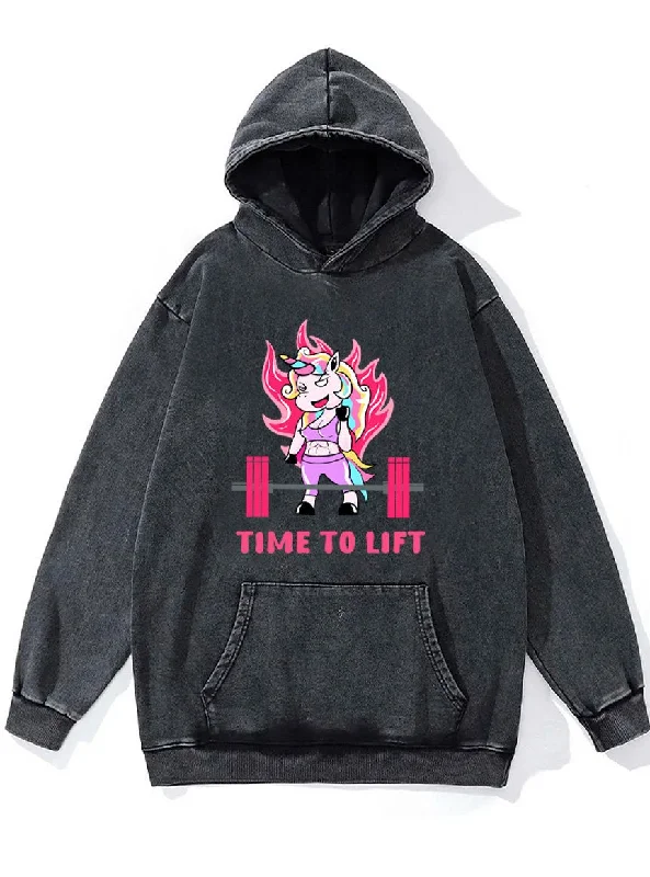 Insulated Hoodie-time to lift Washed Gym Hoodie