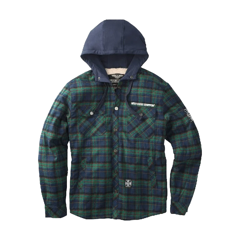 Camouflage Jacket-WCC SHERPA LINED FLANNEL JACKET - BLACK/GREY