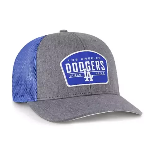 Striped Hat-'47 Brand Los Angeles Dodgers Slate Trucker Adjustable Snapback Hat