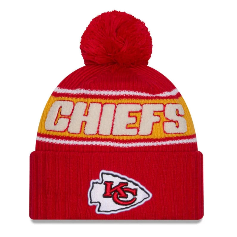 Military Hat-New Era Kansas City Chiefs Cold Weather Sport Pom Knit