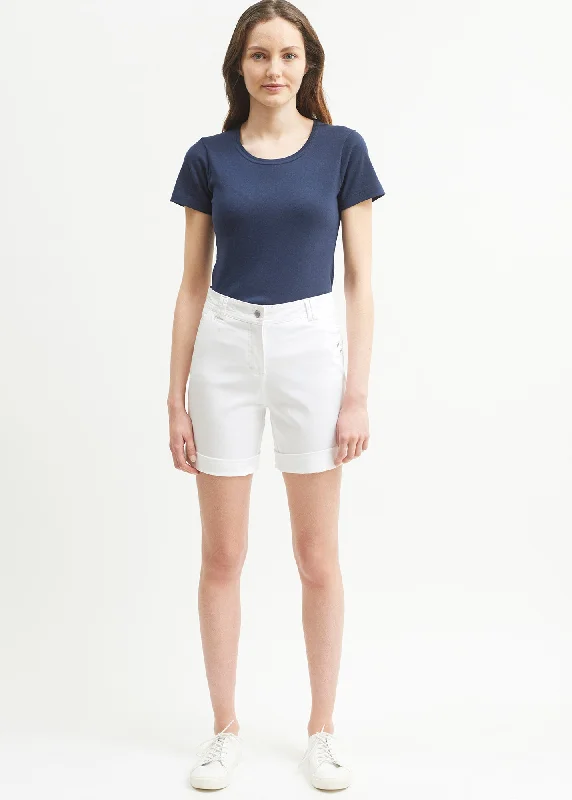 Superhero Shorts-Marie Bermuda shorts - in cotton gabardine (BLANC)