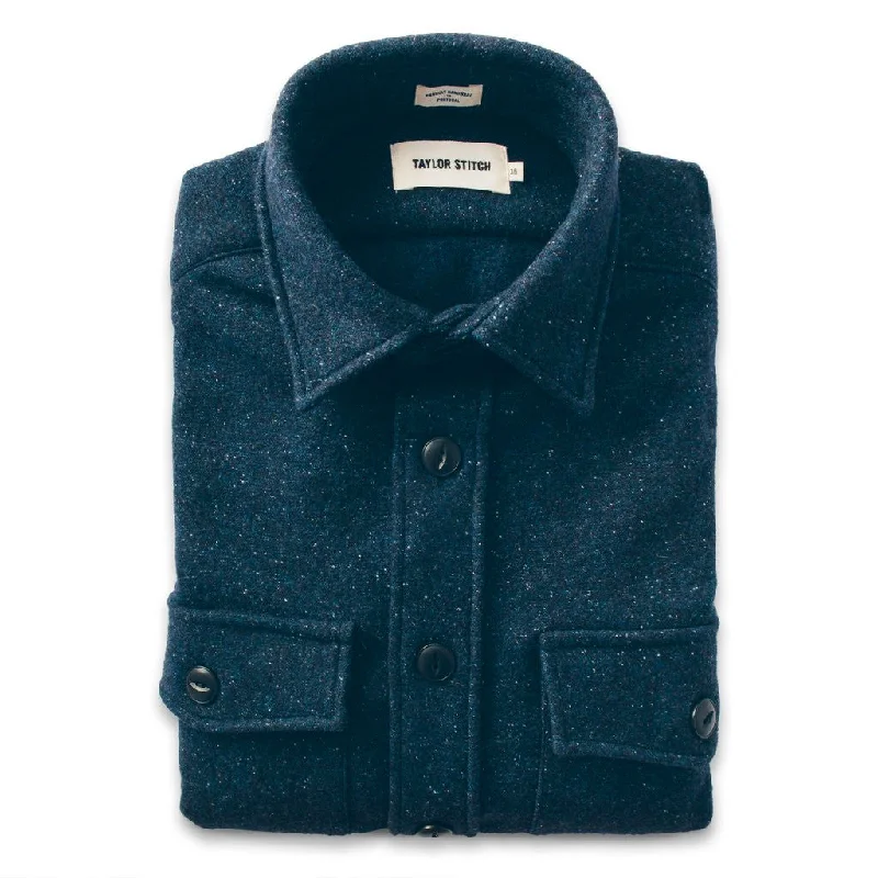 Music Band Jacket-The Maritime Shirt Jacket in Navy Donegal Lambswool