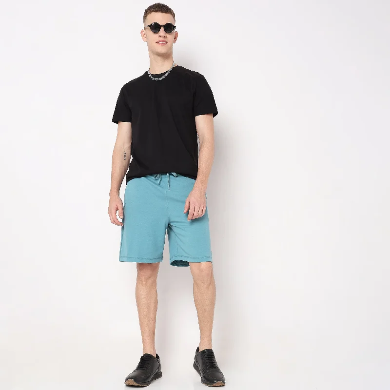 Solid Color Shorts-Flex Shorts - with Secure Mobile Pocket - Mid Rise Solid