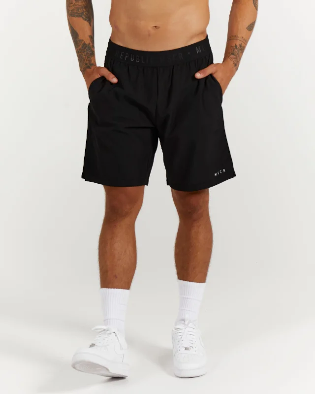 Drawstring Shorts-MAX VO2 SHORTS 8" - BLACK