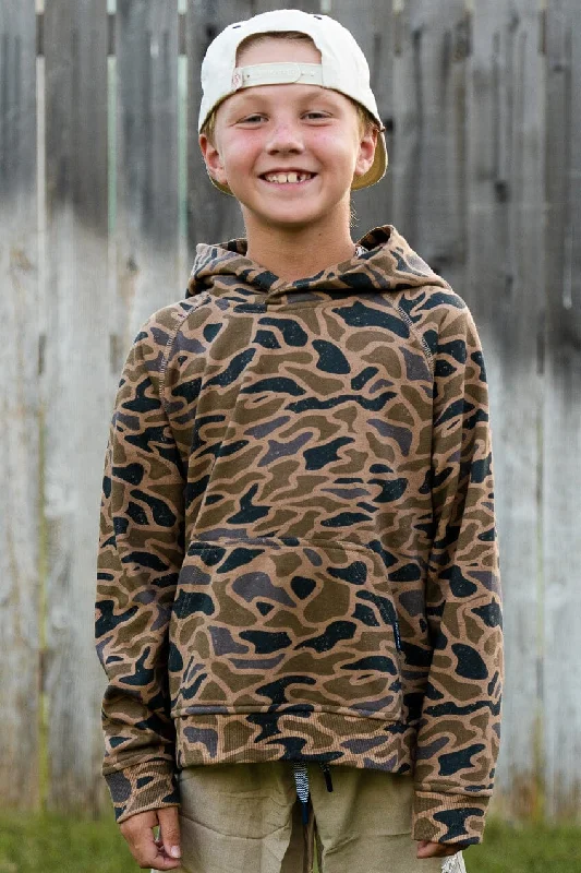 Animal Print Hoodie-Youth Fleece Hoodie - Gauge Camo