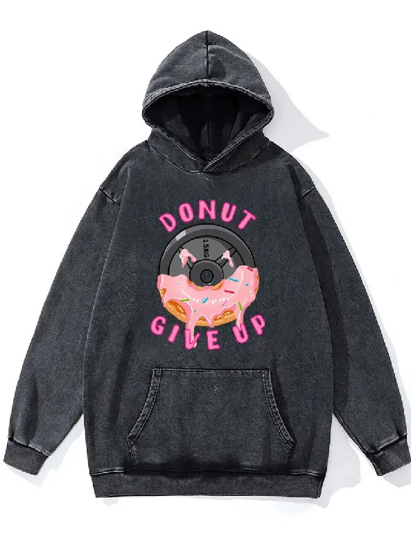 Camo Hoodie-donut give up Washed Gym Hoodie