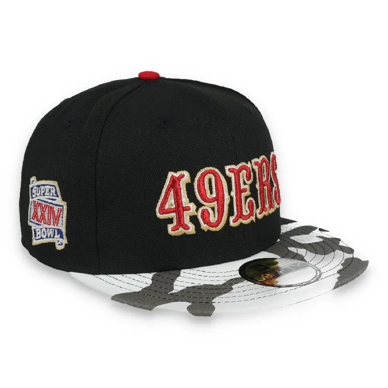 Eagle Hat-New Era San Francisco 49ers XXIV Super Bowl Metallic Camo Side Patch 59FIFTY Fitted Hat