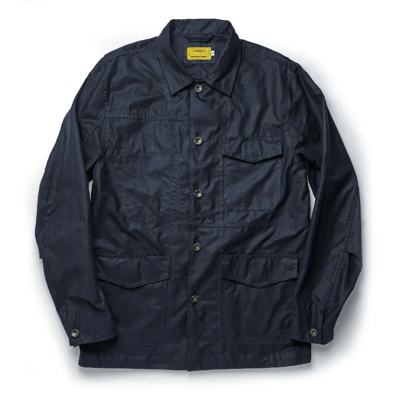 Varsity Jacket-The Task Jacket in Waxed Navy