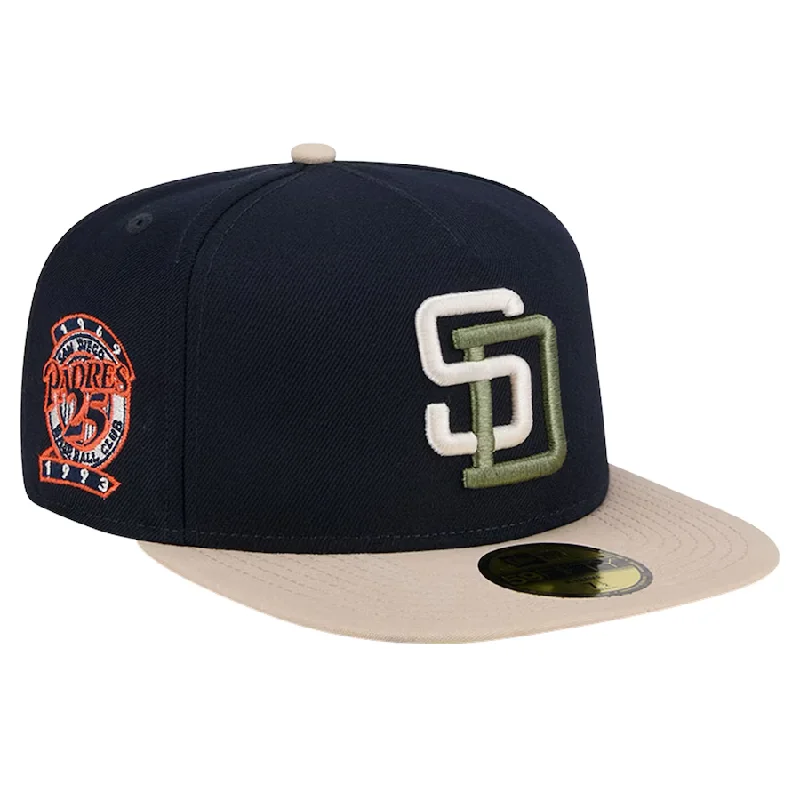 Superhero Hat-New Era San Diego Padres 25th Anniversary Side Patch Canvas A-Frame 59FIFTY Fitted Hat