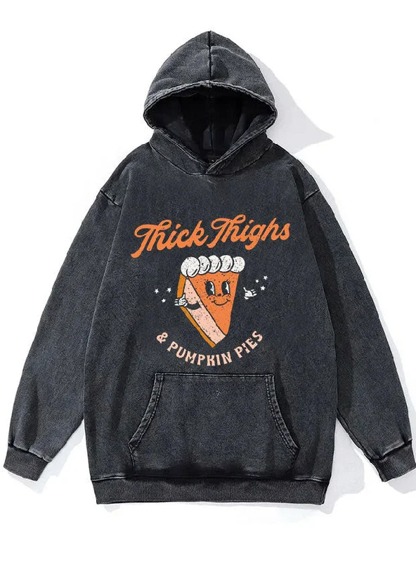 Festival Hoodie-Thick Thighs Washed Gym Hoodie