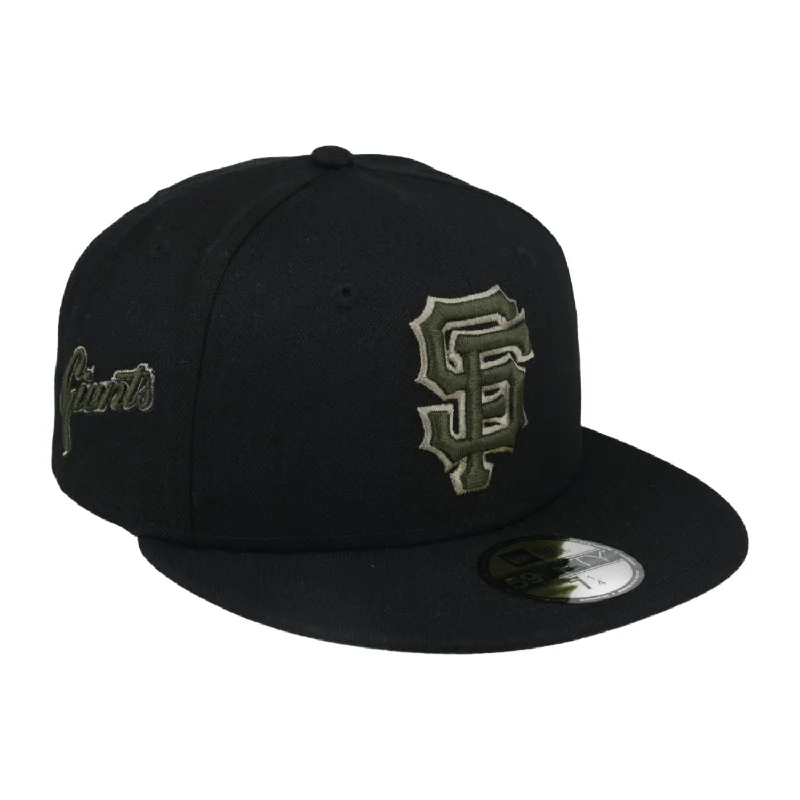 Trucker Hat-New Era San Francisco Giants Side Script 59FIFTY FITTED HAT-BLK WOOD