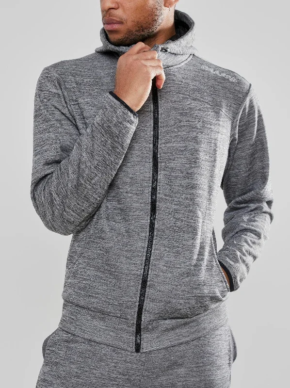 Color Block Hoodie-MEN'S LEISURE FULL ZIP HOODIE