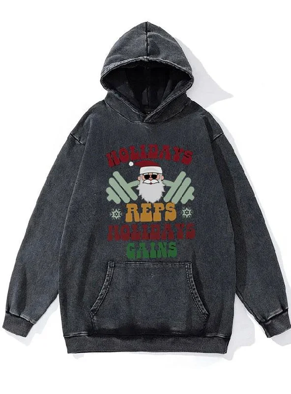 Cropped Hoodie-Holidays Reps holidays Gains WASHED GYM HOODIE