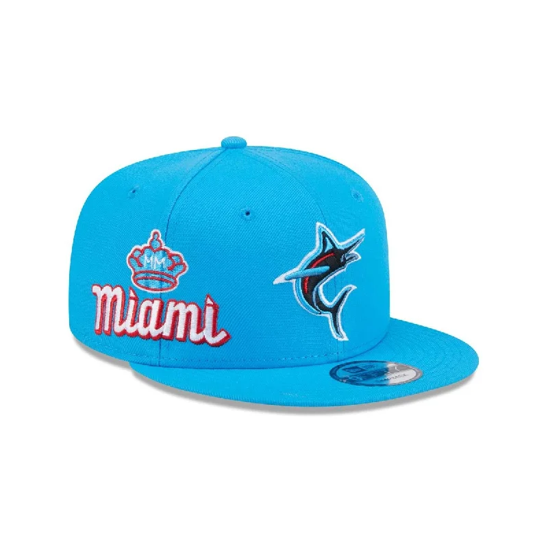 Cuffed Beanie Hat-New Era Miami Marlins City Connect Icon 9FIFTY Snapback Hat-blue