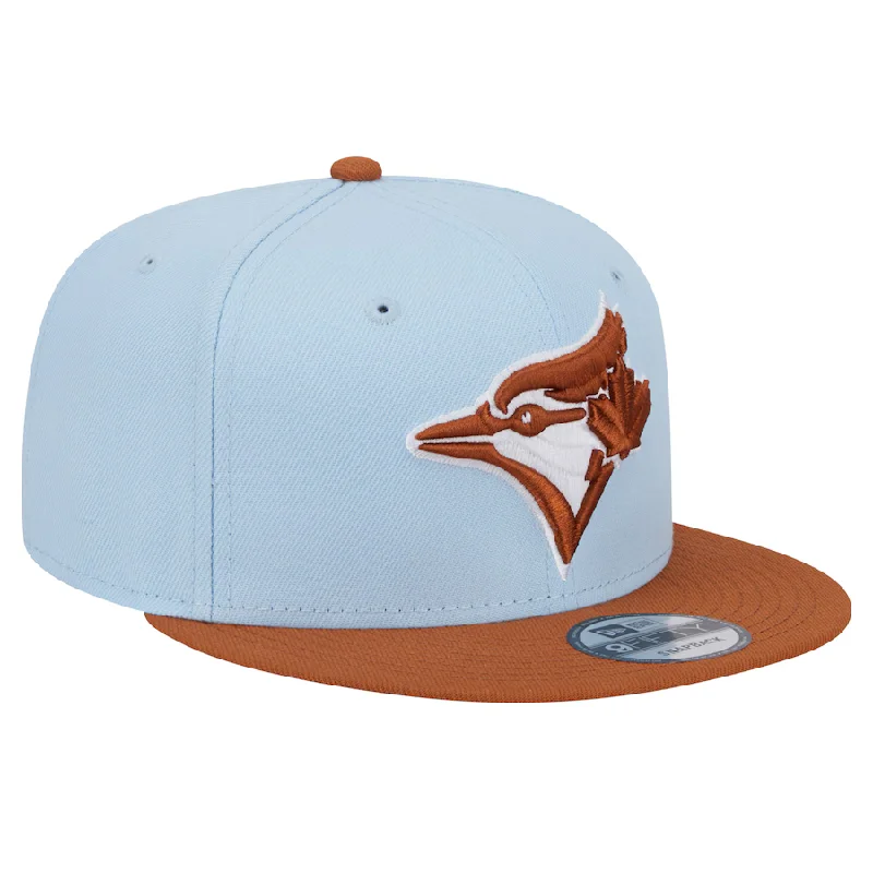 Superhero Hat-New Era Toronto Blue Jays 2-Tone Color Pack 9FIFTY Snapback Hat -Light Blue/Rust