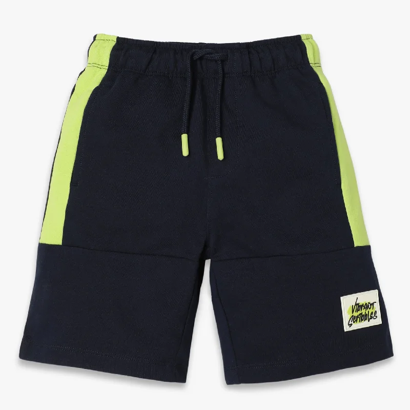 Tropical Shorts-Boys Oversize Knee Length Solid Shorts