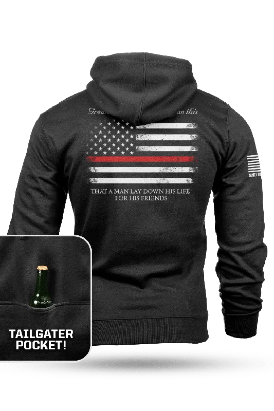 Sleeveless Hoodie-Thin Red Line - Tailgater Hoodie