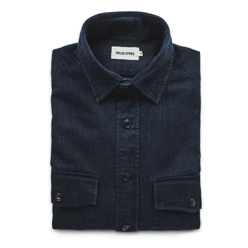 Outdoor Jacket-The Maritime Shirt Jacket in Sea Washed Indigo