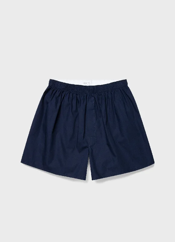 Lightweight Shorts-Men's Classic Boxer Shorts in Navy