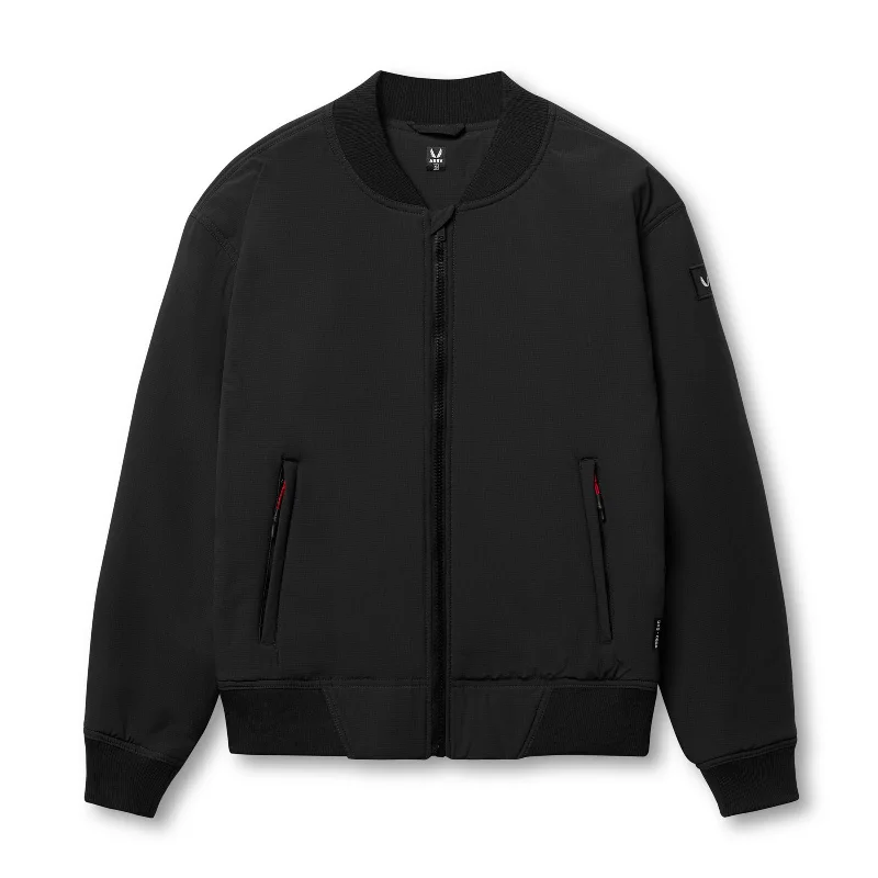 Neon Jacket-0858. Ripstop Insulated Bomber Jacket - Black