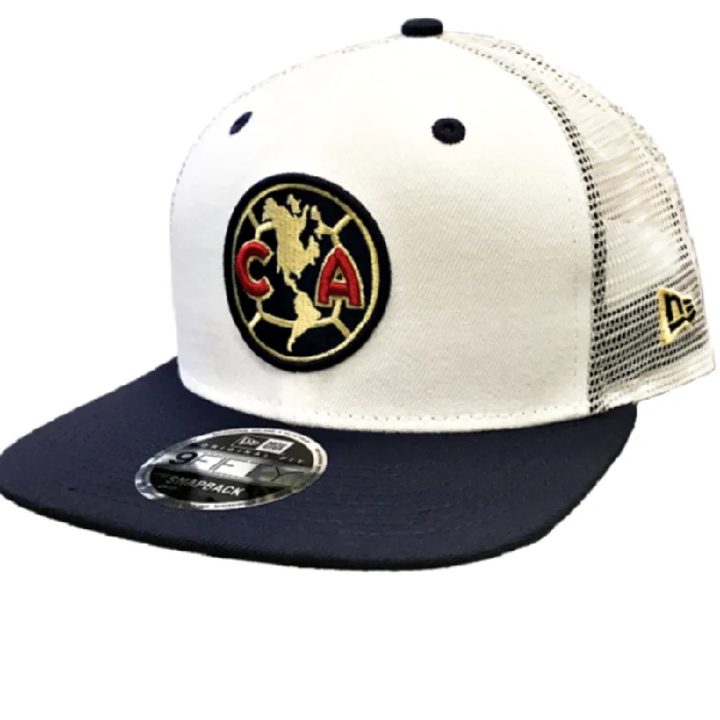 Flame Hat-NEW ERA CLUB AMERICA 9FIFTY SNAPBACK TRUCKER-NAVY/WHITE